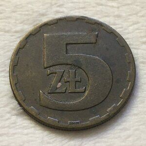 1976 Die A JMN Poland 5 Złotych Brass Coin